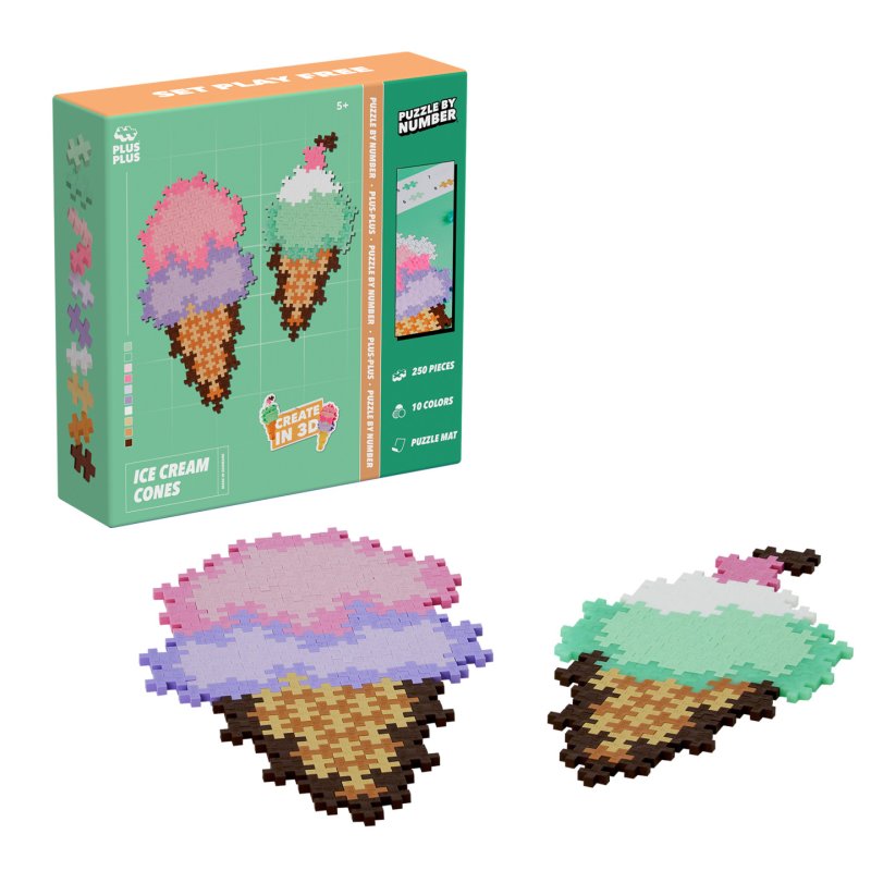 Plus Plus - Puzzle By Number Ice Cream Cones (4346)