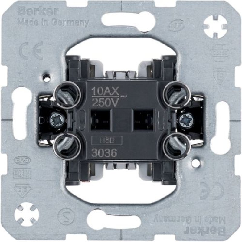 Berker 3036 commutateur électrique Interrupteur à balancier Noir, Gris