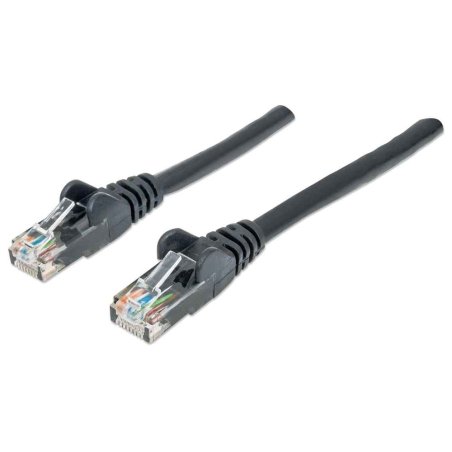Intellinet Network Patch Cable, Cat6, 1m, Black, CCA, U/UTP, PVC, RJ45, Gold Plated Contacts, Snagless, Booted,