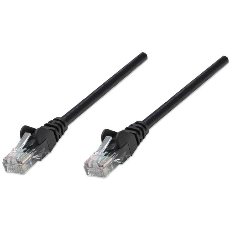 Intellinet Network Patch Cable, Cat6, 5m, Black, CCA, U/UTP, PVC, RJ45, Gold Plated Contacts, Snagless, Booted,
