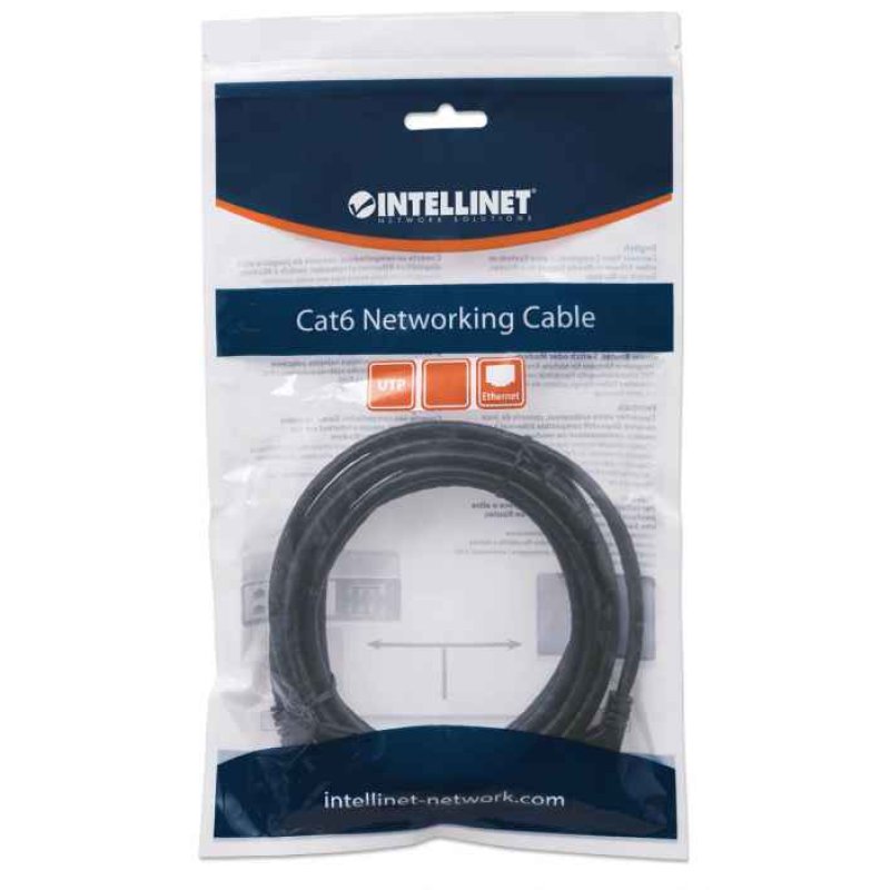 Patchkabel RJ45 U/UTP Cat6 5.00m Hebelschutz schw