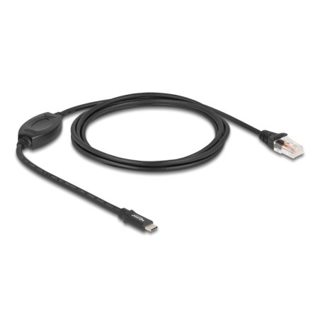 DeLOCK Adaptateur USB 2.0 Type-C mâle à 1 Serial RS-232 RJ45 mâle 1,8 m, noir