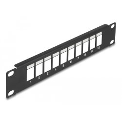 DeLOCK Panneau de distribution Keystone 10″, 10 ports, noir