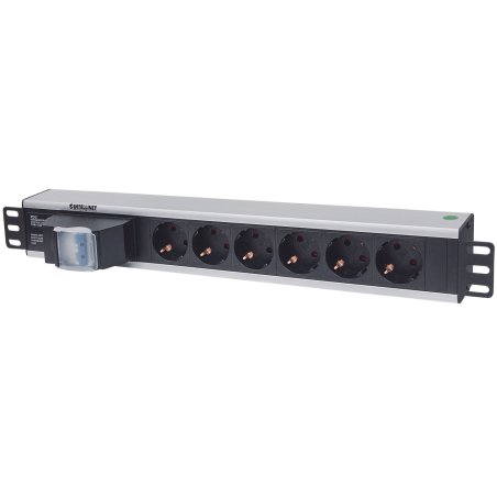 Intellinet 19" 1.5U Rackmount 6-Output Power Distribution Unit (PDU) EU CEE 7/3 Outlets, With Double Air Switch, No