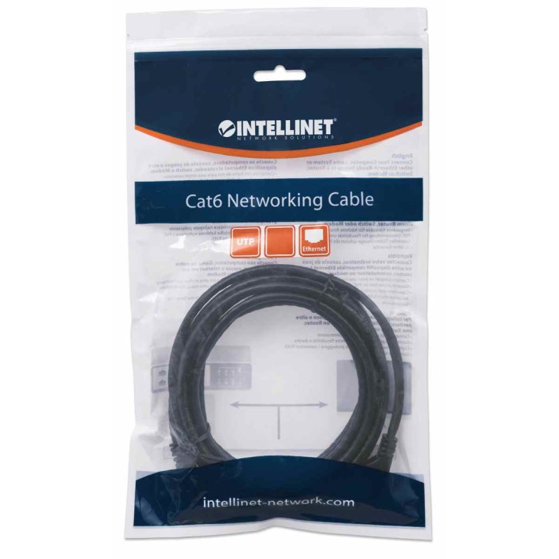 Intellinet 342063 câble de réseau Noir 2 m Cat6 U/UTP (UTP)