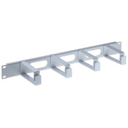 Intellinet Panneau de gestion des câbles 19", 1U, 4 anneaux plastiques longs, gris