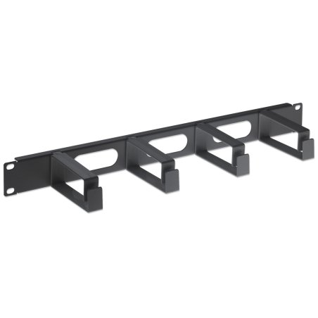 Intellinet Panneau de gestion des câbles 19", 1U, 4 anneaux plastiques longs, noir