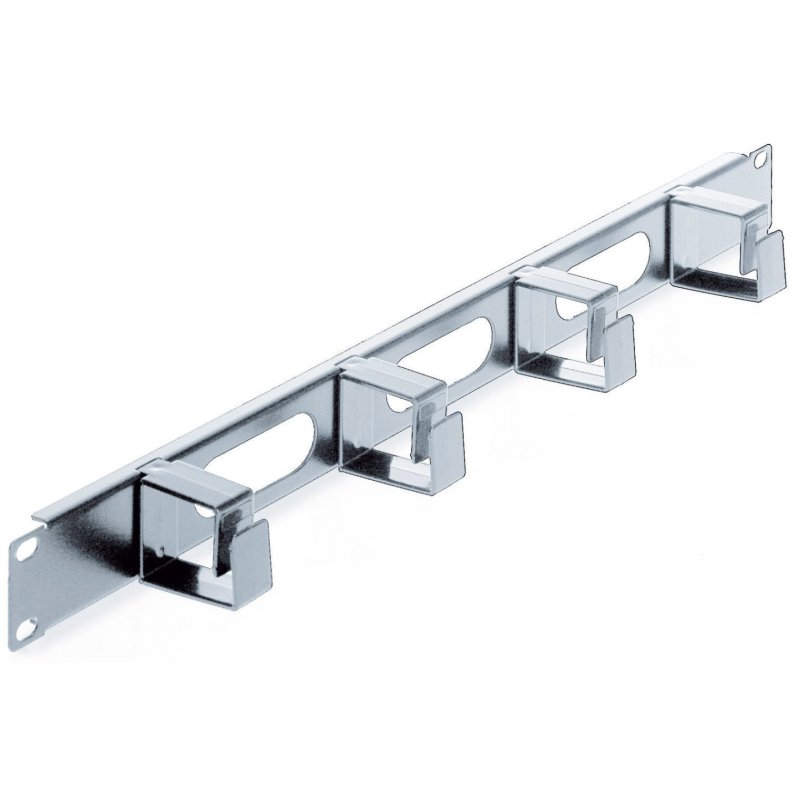 Intellinet Panneau de gestion des câbles 19", 1U, 4 anneaux plastiques courts, gris