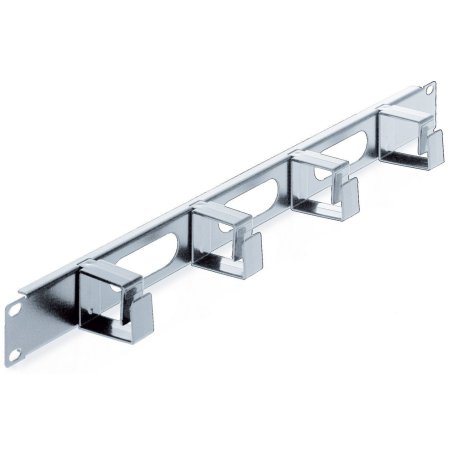 Intellinet Panneau de gestion des câbles 19", 1U, 4 anneaux plastiques courts, gris