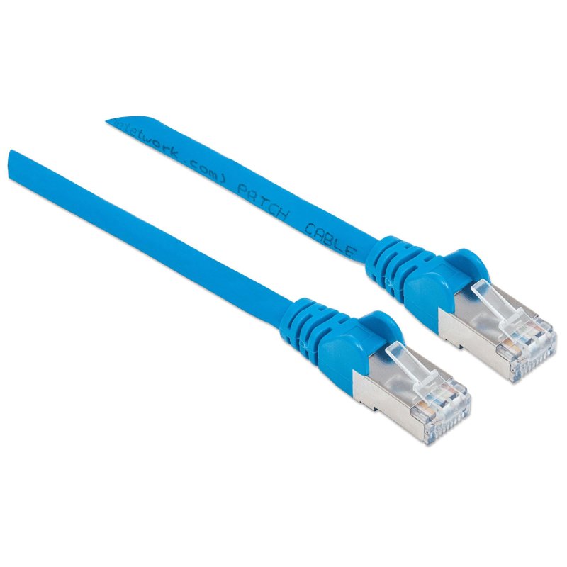 Intellinet Câble patch réseau, Cat6, 2 m, bleu, cuivre, S/FTP, LSOH/LSZH, PVC, RJ45, contacts plaqués or,