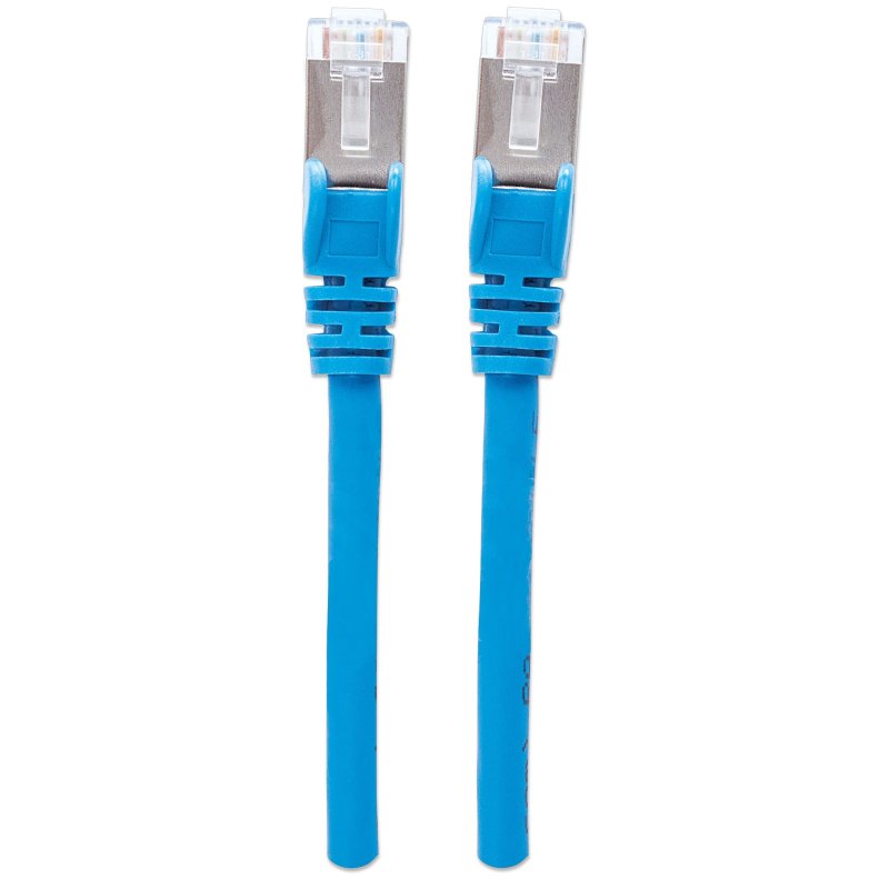 Intellinet Câble patch réseau, Cat6, 2 m, bleu, cuivre, S/FTP, LSOH/LSZH, PVC, RJ45, contacts plaqués or,