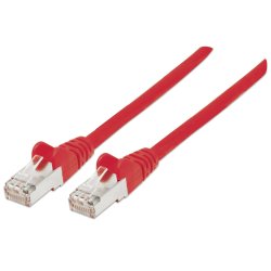 Intellinet Câble patch réseau, Cat6, 0,5 m, rouge, cuivre, S/FTP, LSOH/LSZH, PVC, RJ45, contacts plaqués or,