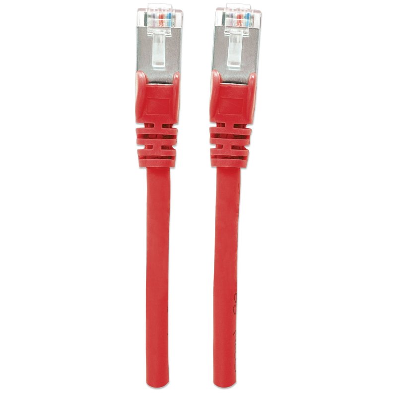 Intellinet Network Patch Cable, Cat6, 0.5m, Red, Copper, S/FTP, LSOH / LSZH, PVC, RJ45, Gold Plated Contacts, Snagless,