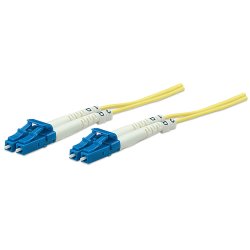 Intellinet Fiber Optic Patch Cable, OS2, LC/LC, 3m, Yellow, Duplex, Single-Mode, 9/125 µm, LSZH, Fibre, Lifetime