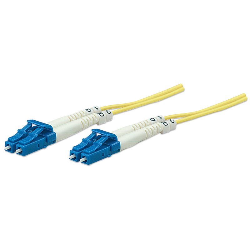 Intellinet Fiber Optic Patch Cable, OS2, LC/LC, 3m, Yellow, Duplex, Single-Mode, 9/125 µm, LSZH, Fibre, Lifetime
