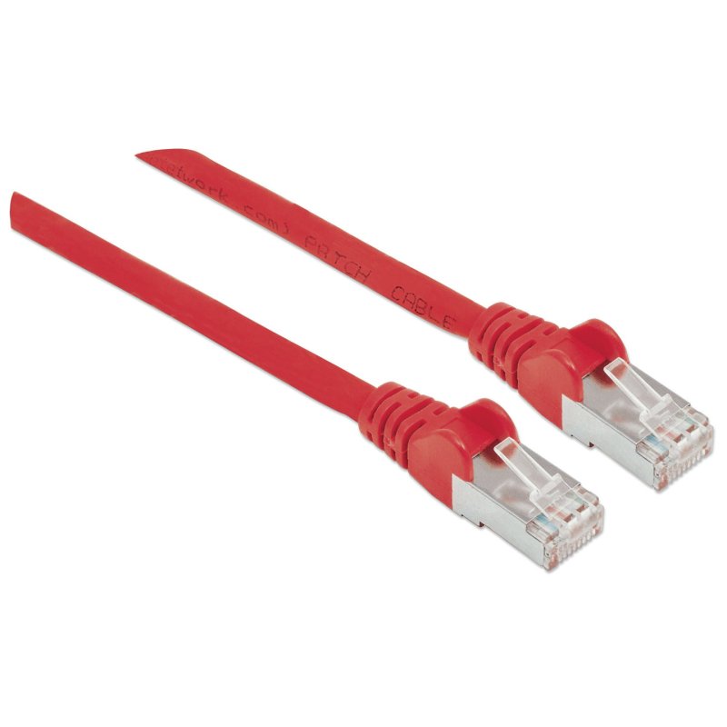 Intellinet Network Patch Cable, Cat6A, 1m, Red, Copper, S/FTP, LSOH / LSZH, PVC, RJ45, Gold Plated Contacts, Snagless,