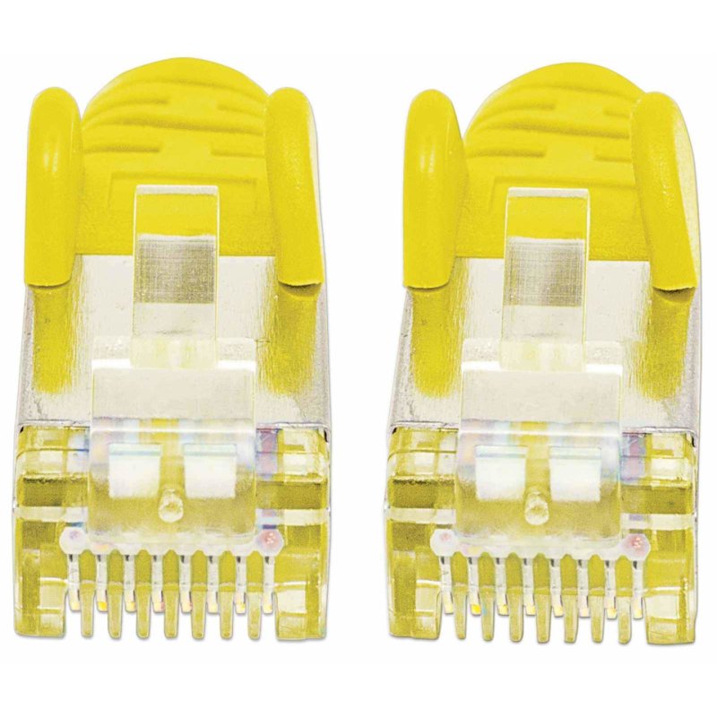 Intellinet Network Patch Cable, Cat7 Cable/Cat6A Plugs, 0.25m, Yellow, Copper, S/FTP, LSOH / LSZH, PVC, RJ45, Gold