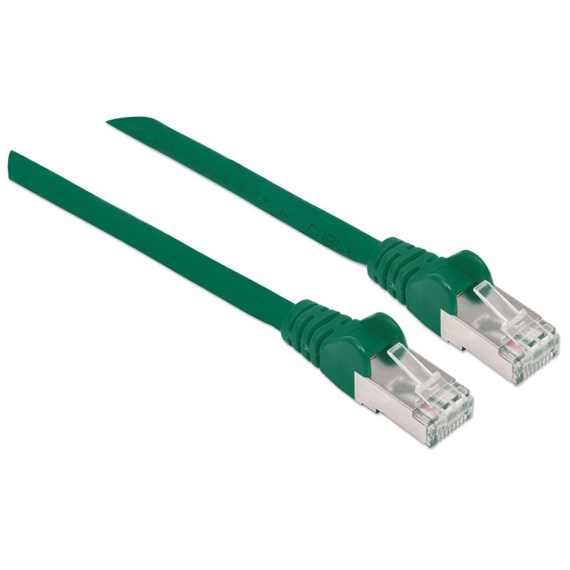 Intellinet Network Patch Cable, Cat6, 1m, Green, Copper, S/FTP, LSOH / LSZH, PVC, RJ45, Gold Plated Contacts, Snagless,