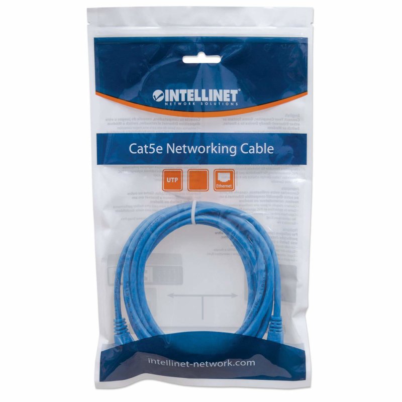 Patchkabel RJ45 U/UTP Cat6 0.50m Hebelschutz blau
