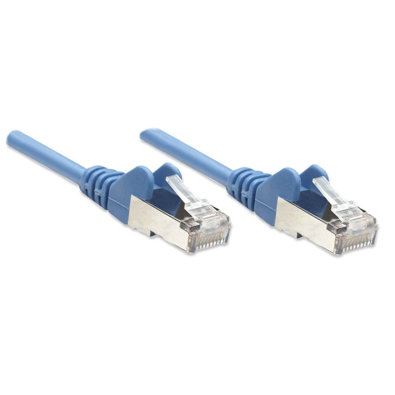 Intellinet Network Patch Cable, Cat5e, 7.5m, Blue, CCA, SF/UTP, PVC, RJ45, Gold Plated Contacts, Snagless, Booted,