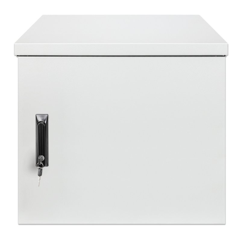 Intellinet Industrial IP55 19" Wall Mount Cabinet with Integrated Fans, 12U 600 mm (17.7 in.) Depth, Roof-mounted