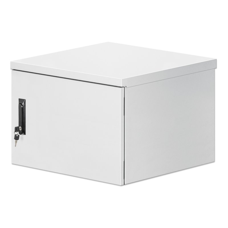 Intellinet Industrial IP55 19" Wall Mount Cabinet with Integrated Fans, 9U 600 mm (17.7 in.) Depth, Roof-mounted