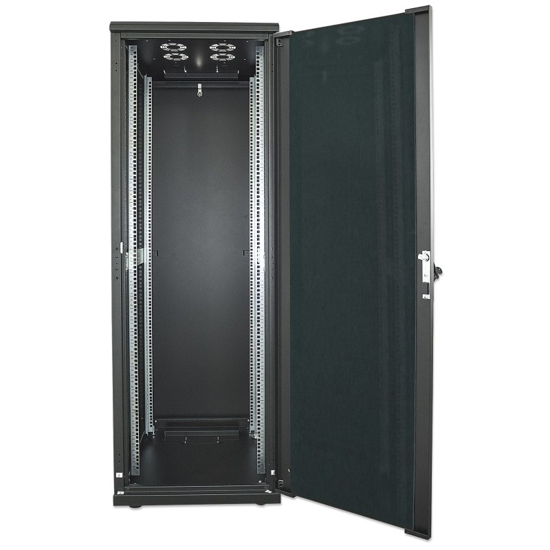 Intellinet 19" Network Cabinet - Free Standing, 42U, 800x800mm (width x depth), Black, Flatpack, Max 1500kg,