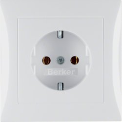 Hager 47428989 prise de courant Type F Blanc