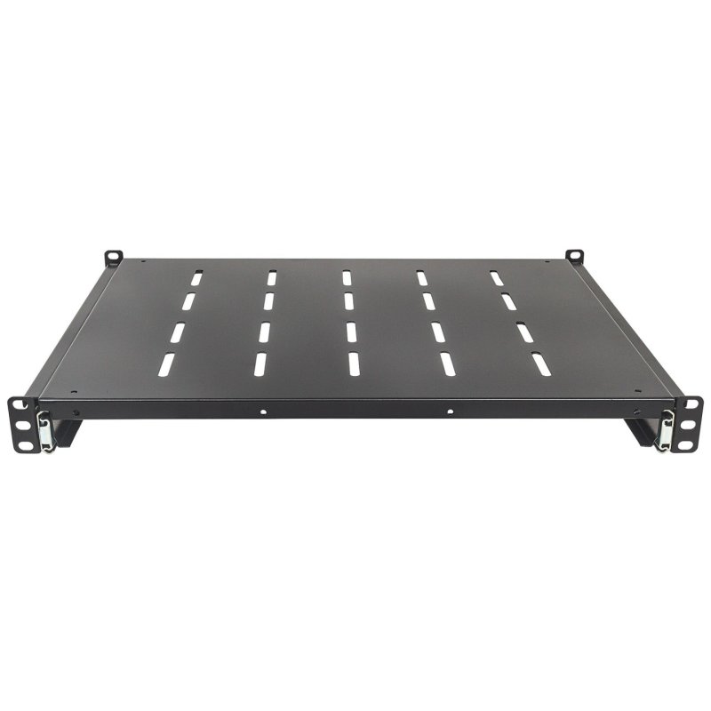 Intellinet 19" Sliding Shelf, 1U, For 600 to 800mm Depth Cabinets & Racks, shelf depth 350mm, Max weight 35kg, Black