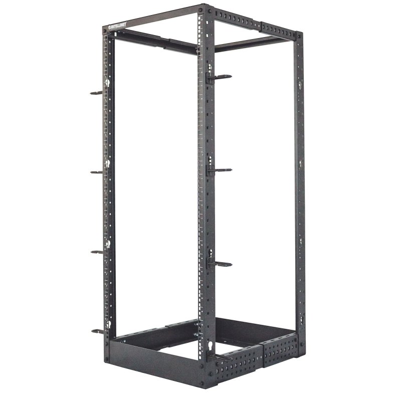 Intellinet 19" Network Rack - Open Frame (4-Post), 26U, Black, Flatpack, Max 360kg