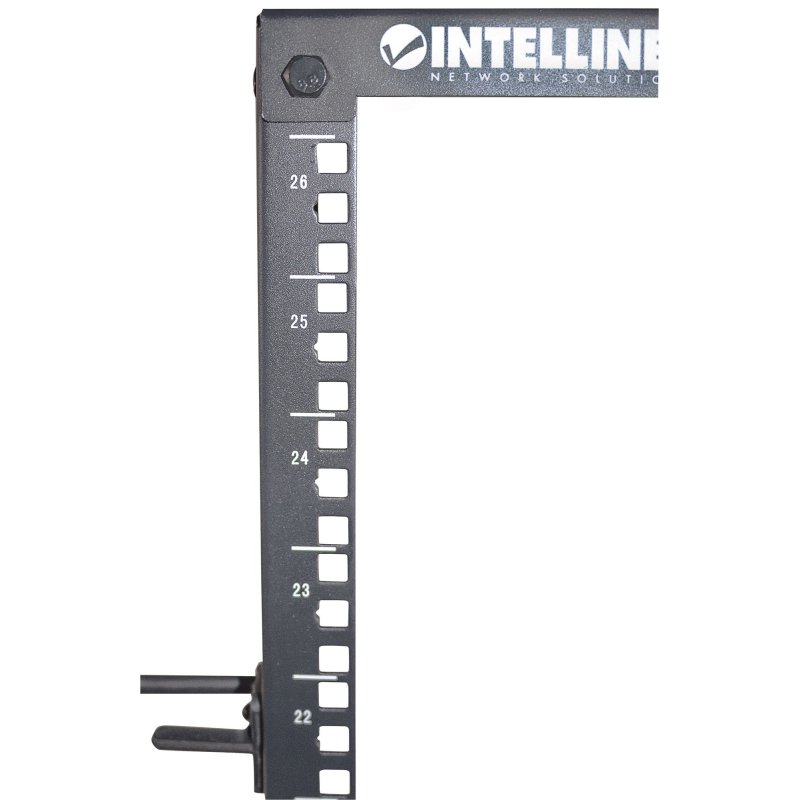 Intellinet 19" Network Rack - Open Frame (4-Post), 26U, Black, Flatpack, Max 360kg