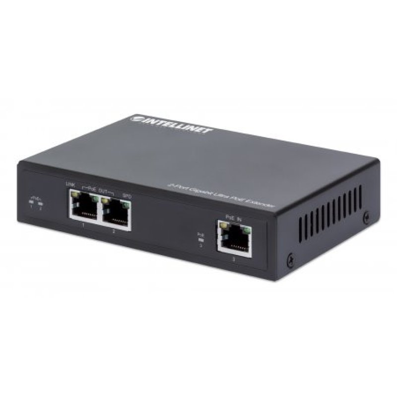 INTELLINET 2-Port Gigabit Ultra PoE-Extender 60W um 100m