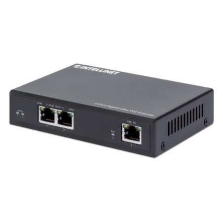 Intellinet Prolongateur Ultra PoE Gigabit 2 ports, extension PoE jusqu’à 100 m, budget PoE 60 W, 2 ports PSE de 30 W