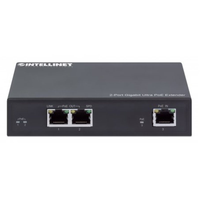 INTELLINET 2-Port Gigabit Ultra PoE-Extender 60W um 100m