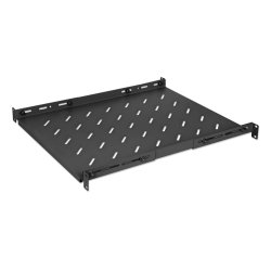 Intellinet 19" Fixed Shelf (adjustable), 1U, 550mm shelf depth, 550 to 750mm adjustable rail depth, Max 20kg, Black,