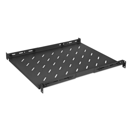 Intellinet 19" Fixed Shelf (adjustable), 1U, 550mm shelf depth, 550 to 750mm adjustable rail depth, Max 20kg, Black,
