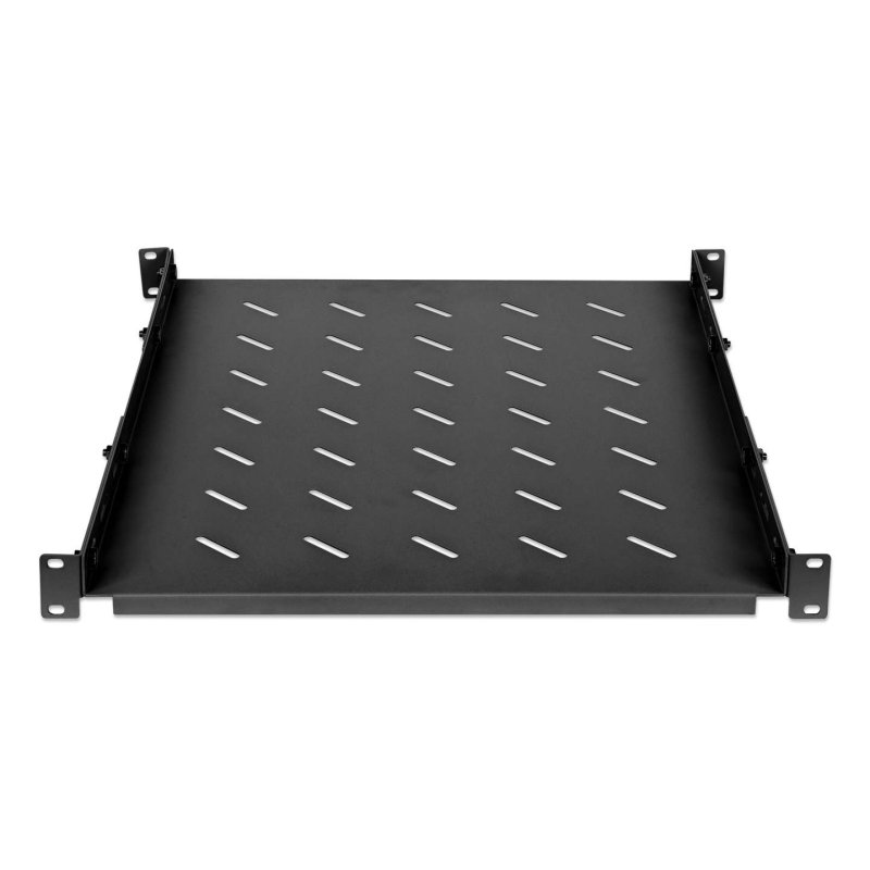 Intellinet Étagère fixe réglable 19", 1U, profondeur 550 mm, rails réglables de 550 à 750 mm, charge max. 20 kg,