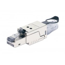 Intellinet Cat6a 10G Shielded Toolless RJ45 Modular Field Termination Plug with Pull-ring Release, For Easy and Quick