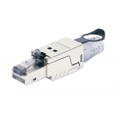Intellinet Cat6a 10G Shielded Toolless RJ45 Modular Field Termination Plug with Pull-ring Release, For Easy and Quick
