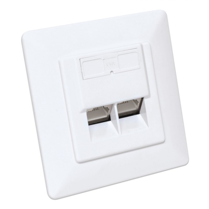 Intellinet 771917 prise de courant 2 x RJ-45 Blanc