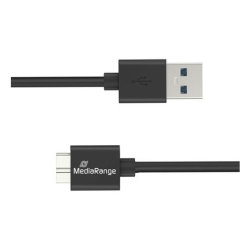 MediaRange MRCS240 câble USB USB 3.2 Gen 1 (3.1 Gen 1) 1,8 m USB A Micro-USB B Noir