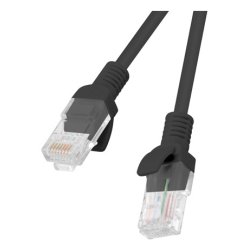 LANBERG Patchkabel CAT.5E UTP 0,25m Fluke Zertifikat schwarz