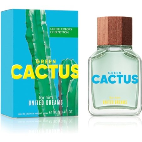 Benetton Cactus from United Dreams Eau de Toilette for Men Long Lasting Vegan Young and Fresh Fragrance Woody and