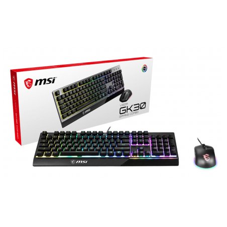 MSI Vigor GK30 Combo clavier Souris incluse Gaming USB QWERTY Noir