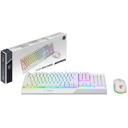 MSI S11-04UK305-CLA clavier Souris incluse Gaming USB QWERTY Anglais britannique Blanc
