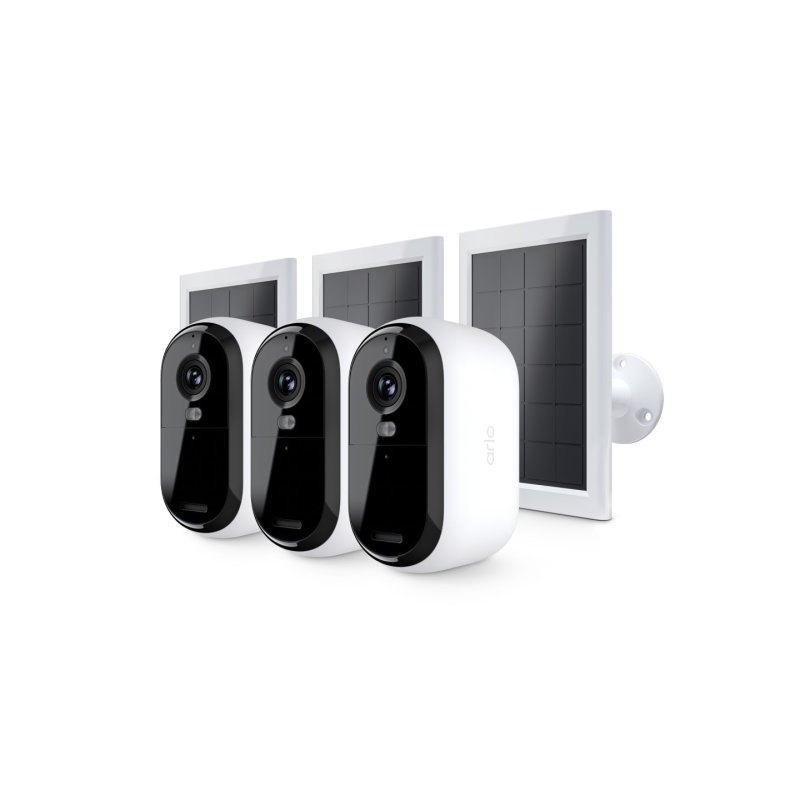 Arlo Essential 2K Outdoor Security Camera & Solar Panel, 3-pack