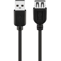 Kabel USB 2.0 Verlngerung S/B 0,3m schwarz