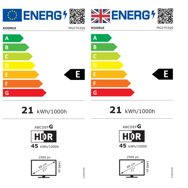 Koorui G2722P écran plat de PC 68,6 cm (27") 2560 x 1440 pixels Quad HD Noir