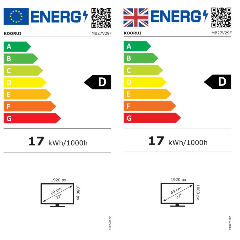 Koorui E2711K écran plat de PC 68,6 cm (27") 1920 x 1080 pixels Full HD Noir