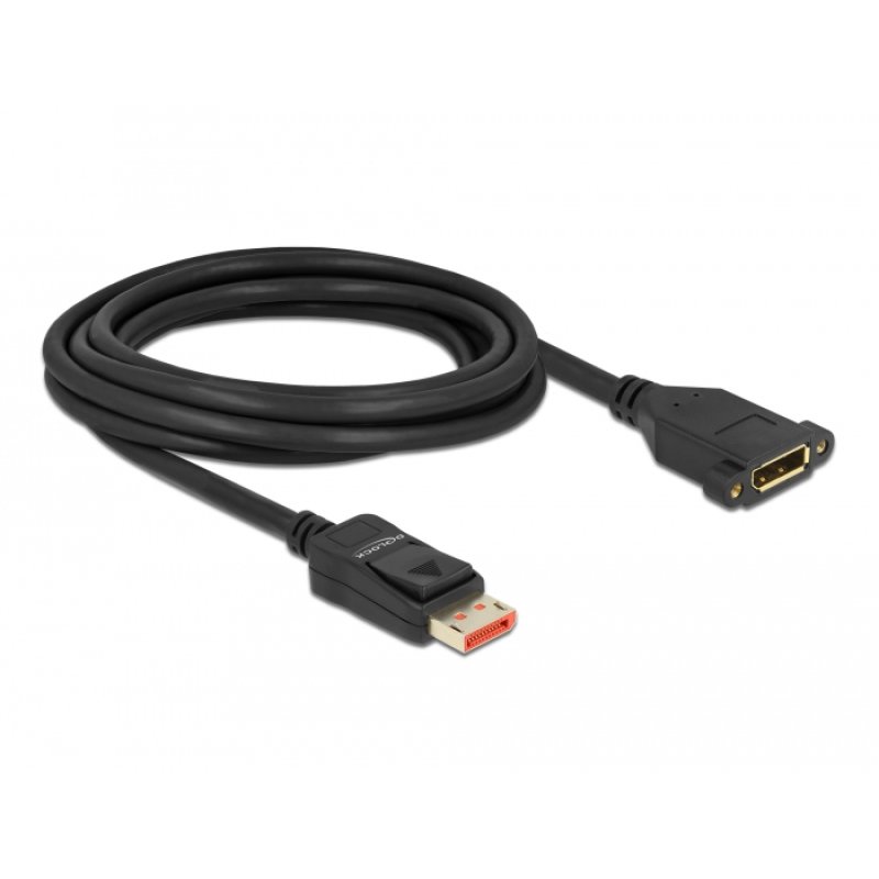 DeLOCK Câble d’extension DisplayPort à montage sur panneau 8K 60 Hz 3 m